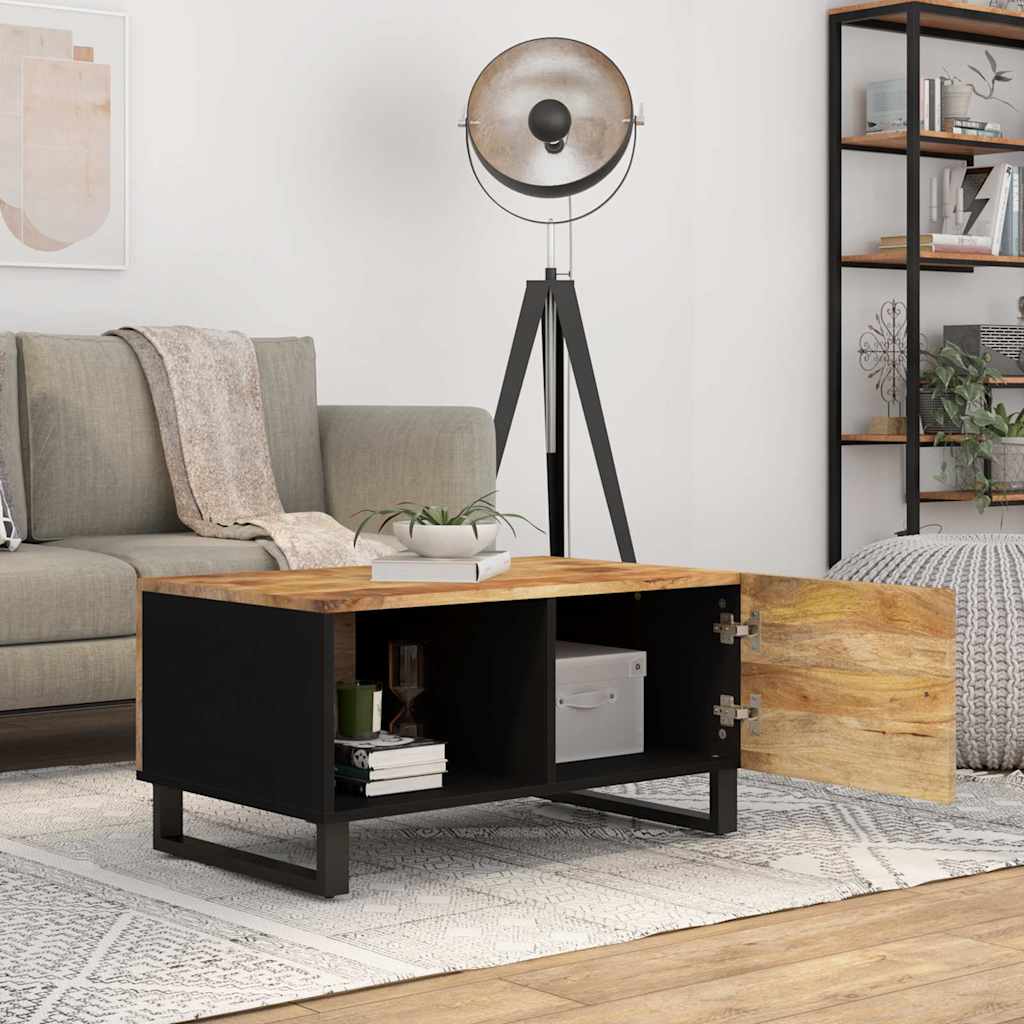 Coffee Table 80x50x40 cm Solid Wood Mango&Engineered Wood Light wood