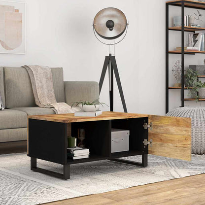Coffee Table 80x50x40 cm Solid Wood Mango&Engineered Wood Light wood