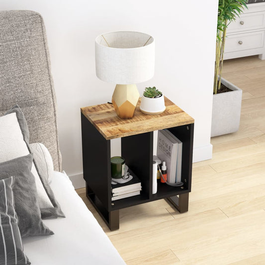 vidaXL Side Table 40x31x46 cm Solid Wood Mango&Engineered Wood