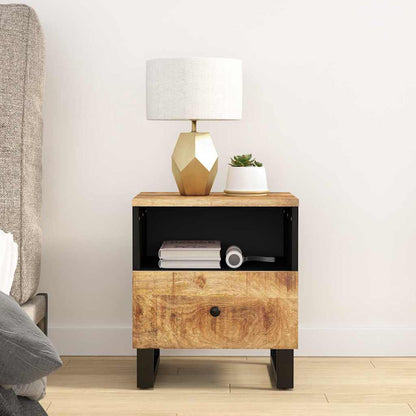 Bedside Cabinet Solid Wood Mango&Engineered Wood Light wood