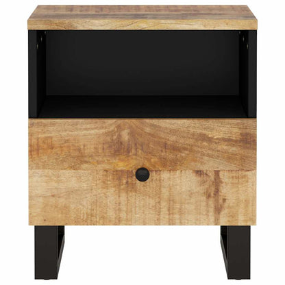 Bedside Cabinet Solid Wood Mango&Engineered Wood Light wood