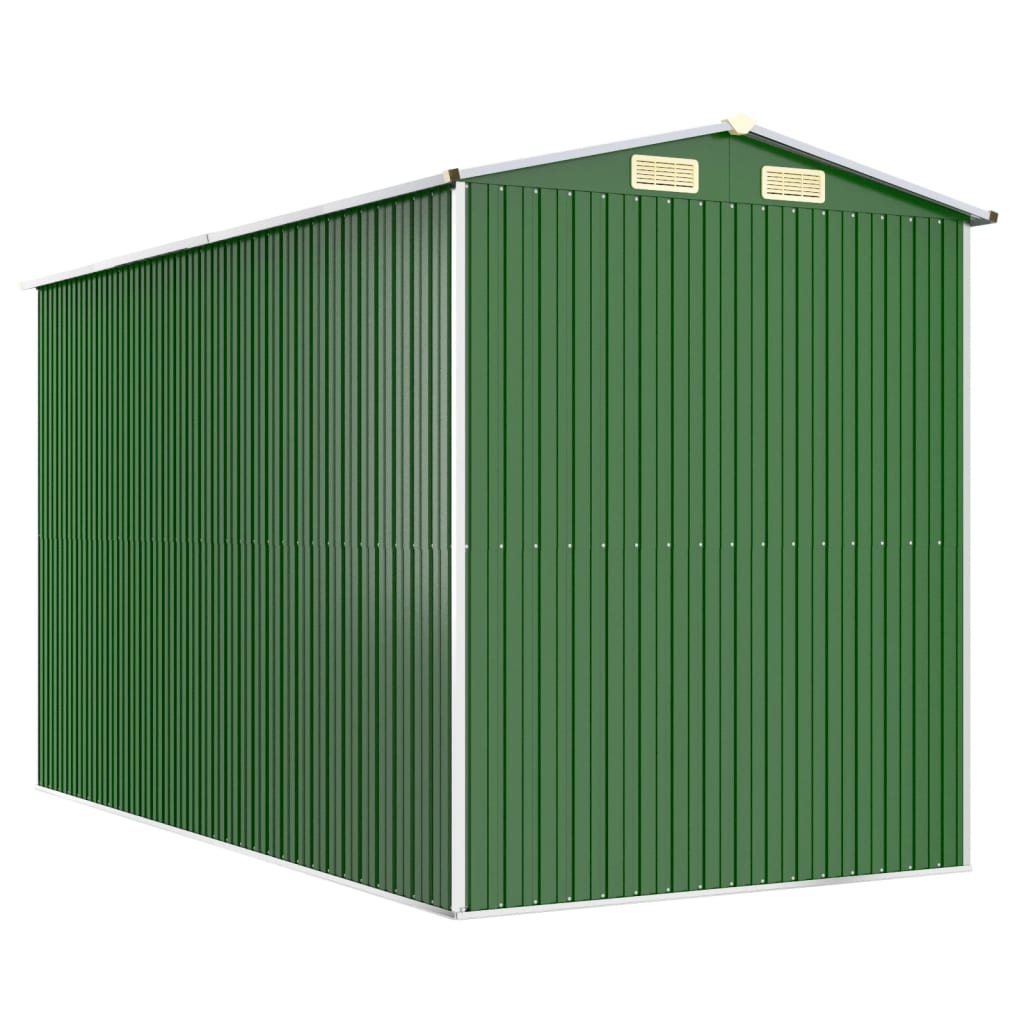 vidaXL Garden Shed Green 192x357x223 cm Galvanised Steel 5