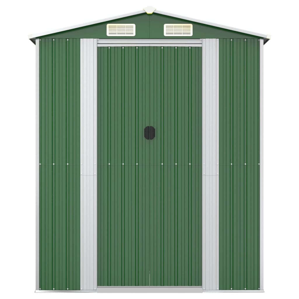 vidaXL Garden Shed Green 192x440x223 cm Galvanised Steel 4