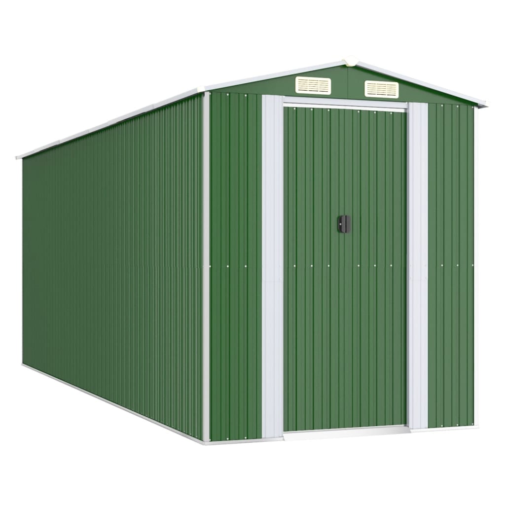 vidaXL Garden Shed Green 192x523x223 cm Galvanised Steel 2
