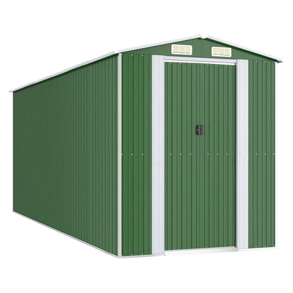 vidaXL Garden Shed Green 192x523x223 cm Galvanised Steel 2