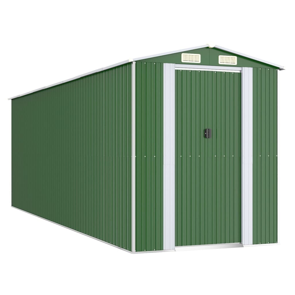 vidaXL Garden Shed Green 192x606x223 cm Galvanised Steel 2