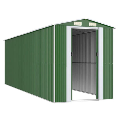 vidaXL Garden Shed Green 192x606x223 cm Galvanised Steel 3