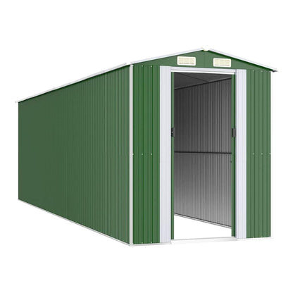 vidaXL Garden Shed Green 192x689x223 cm Galvanised Steel 3