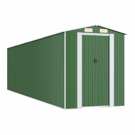 vidaXL Garden Shed Green 192x772x223 cm Galvanised Steel 2