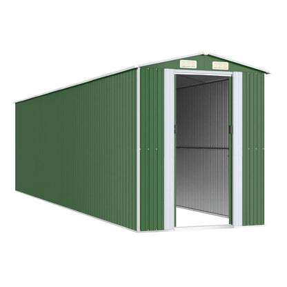 vidaXL Garden Shed Green 192x772x223 cm Galvanised Steel 3