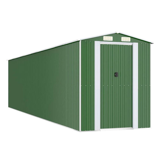 vidaXL Garden Shed Green 192x855x223 cm Galvanised Steel 2