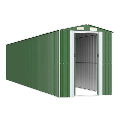 vidaXL Garden Shed Green 192x855x223 cm Galvanised Steel 3