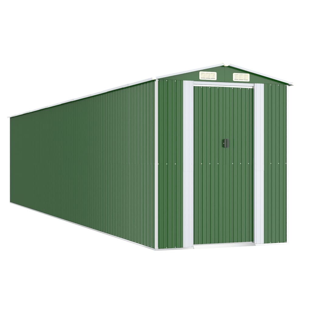 vidaXL Garden Shed Green 192x938x223 cm Galvanised Steel 2