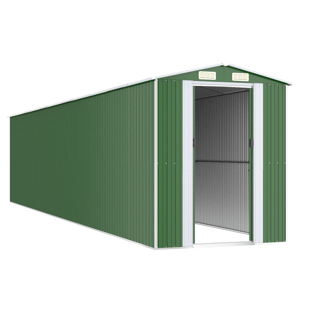 vidaXL Garden Shed Green 192x938x223 cm Galvanised Steel 3