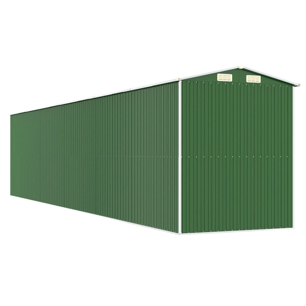 vidaXL Garden Shed Green 192x938x223 cm Galvanised Steel 6