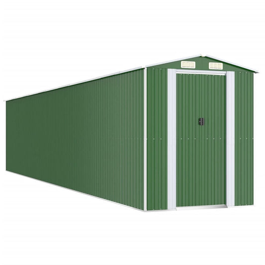 vidaXL Garden Shed Green 192x1021x223 cm Galvanised Steel 2