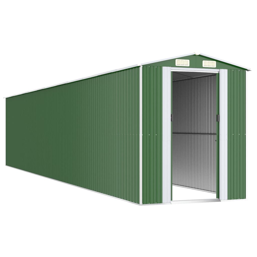 vidaXL Garden Shed Green 192x1021x223 cm Galvanised Steel 3