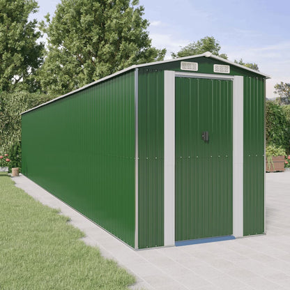 vidaXL Garden Shed Green 192x1021x223 cm Galvanised Steel 1
