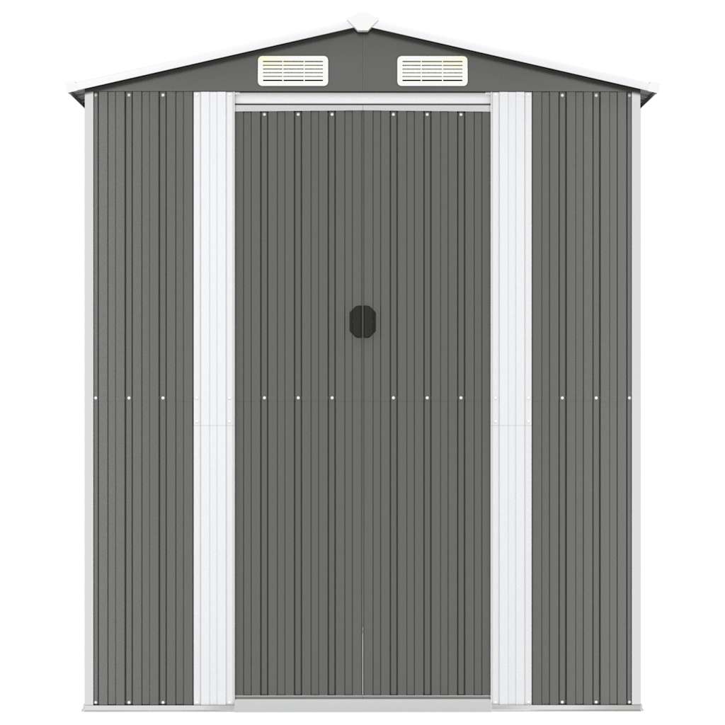 vidaXL Garden Shed Light Grey 192x440x223 cm Galvanised Steel 3