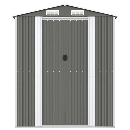 vidaXL Garden Shed Light Grey 192x440x223 cm Galvanised Steel 3