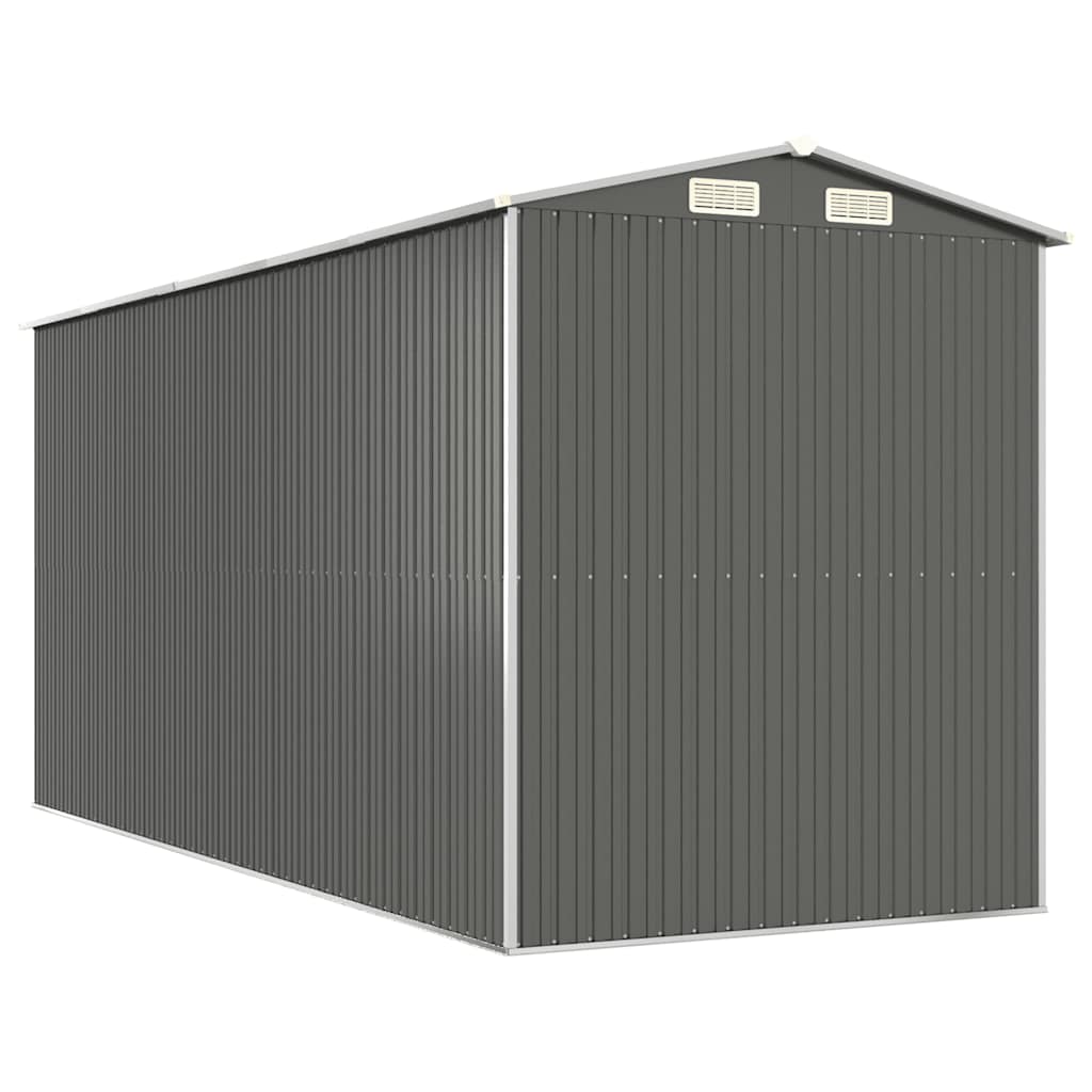 vidaXL Garden Shed Light Grey 192x440x223 cm Galvanised Steel 6