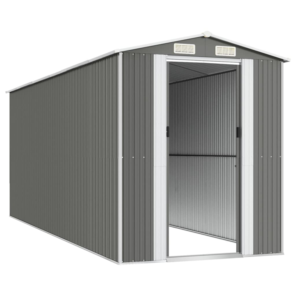 vidaXL Garden Shed Light Grey 192x523x223 cm Galvanised Steel 4