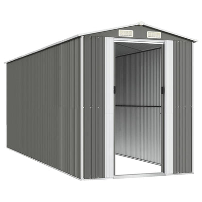 vidaXL Garden Shed Light Grey 192x523x223 cm Galvanised Steel 4