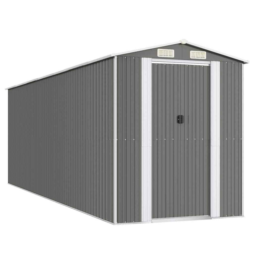 Garden Shed Light Grey Galvanised Steel 192 x 606 x 223 cm