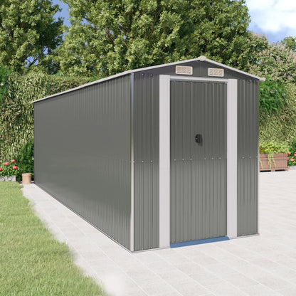Garden Shed Light Grey Galvanised Steel 192 x 606 x 223 cm