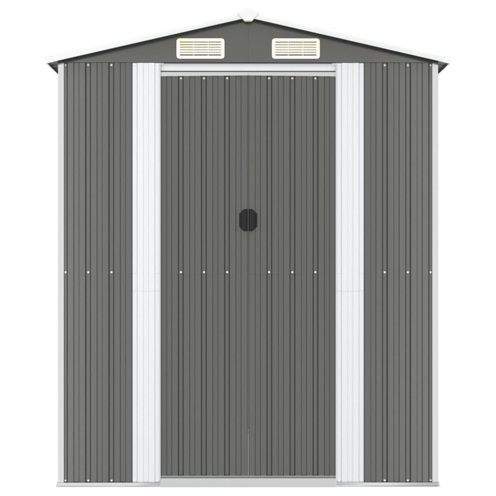 vidaXL Garden Shed Light Grey 192x689x223 cm Galvanised Steel 3