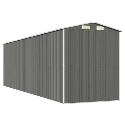 vidaXL Garden Shed Light Grey 192x689x223 cm Galvanised Steel 6