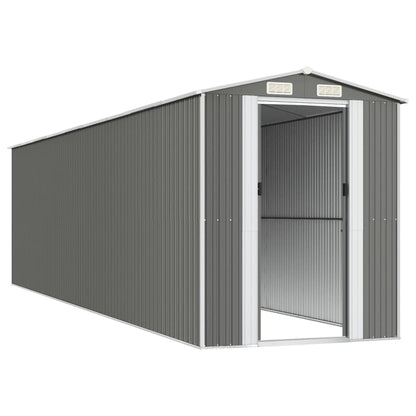 vidaXL Garden Shed Light Grey 192x772x223 cm Galvanised Steel 4