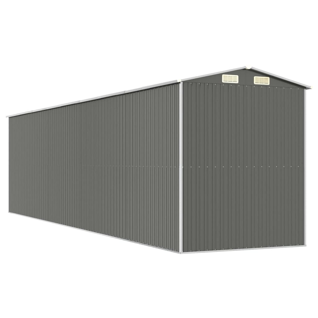 vidaXL Garden Shed Light Grey 192x772x223 cm Galvanised Steel 6