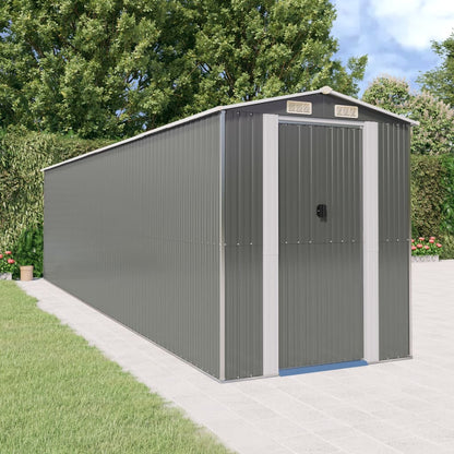 vidaXL Garden Shed Light Grey 192x772x223 cm Galvanised Steel 1