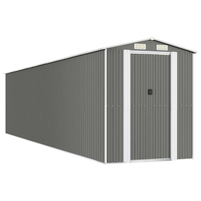 Garden Shed Light Grey Galvanised Steel 192 x 855 x 223 cm