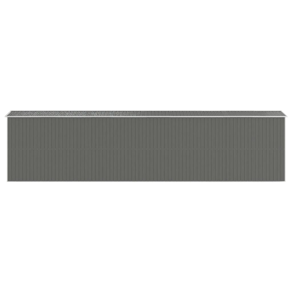 vidaXL Garden Shed Light Grey 192x855x223 cm Galvanised Steel 5