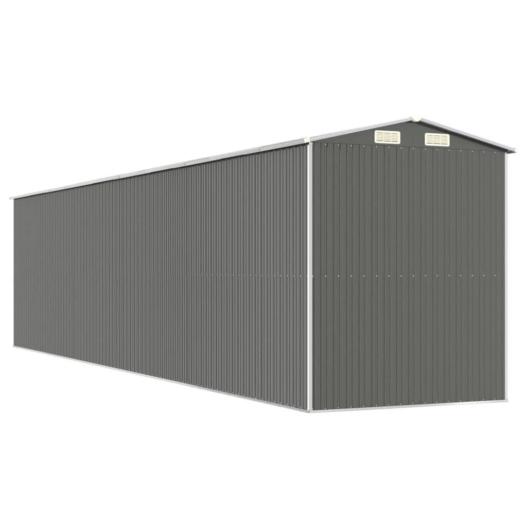 vidaXL Garden Shed Light Grey 192x855x223 cm Galvanised Steel 6