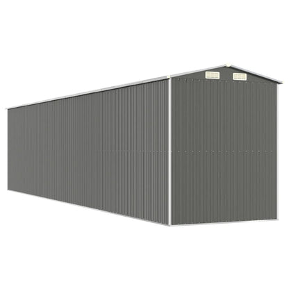 vidaXL Garden Shed Light Grey 192x855x223 cm Galvanised Steel 6