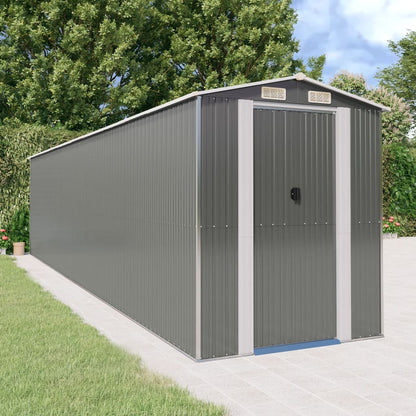Garden Shed Light Grey Galvanised Steel 192 x 855 x 223 cm