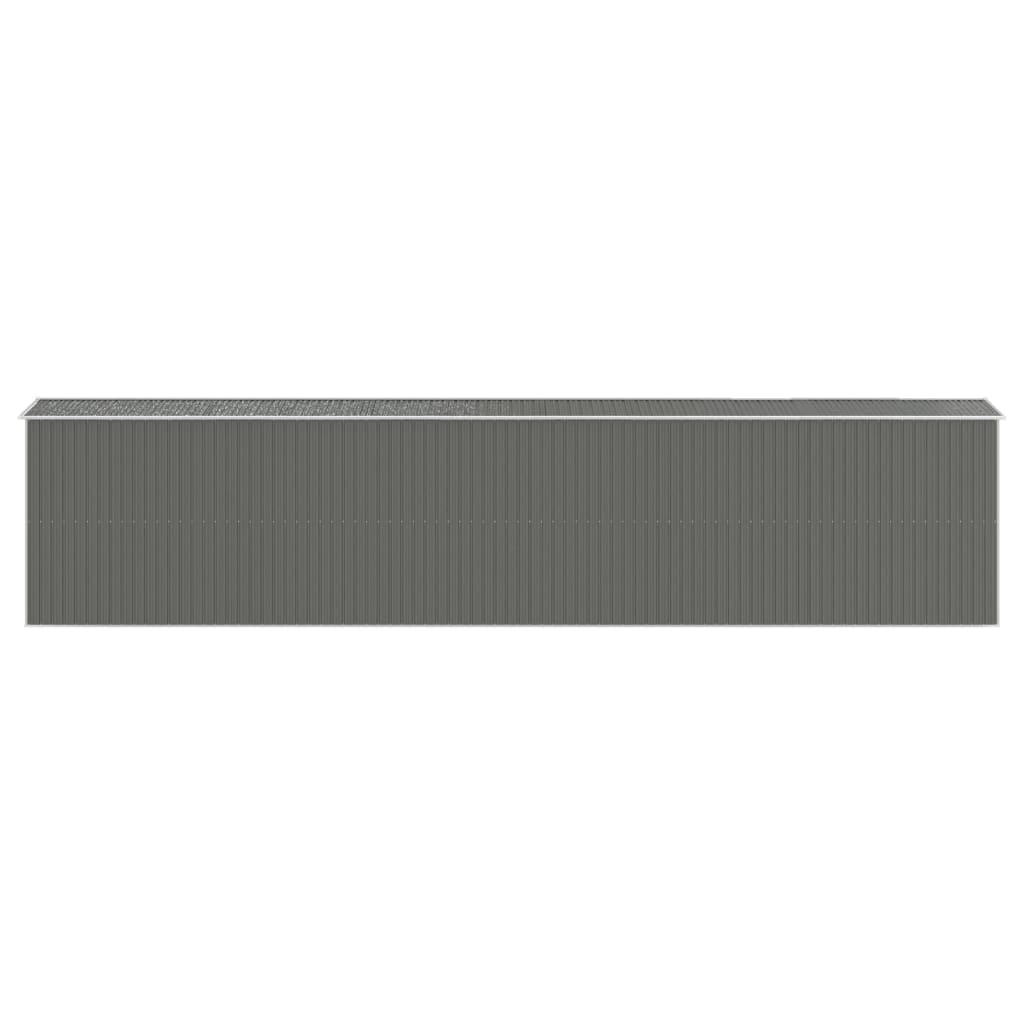vidaXL Garden Shed Light Grey 192x938x223 cm Galvanised Steel 5