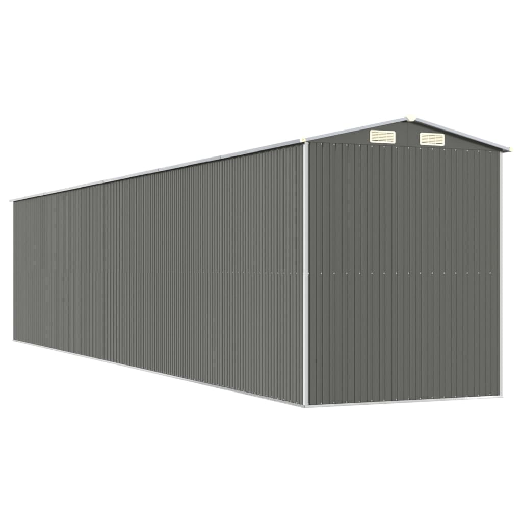 vidaXL Garden Shed Light Grey 192x938x223 cm Galvanised Steel 6