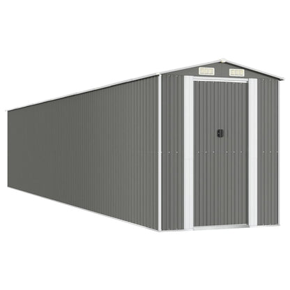 Garden Shed Light Grey Galvanised Steel 192 x 1021 x 223 cm