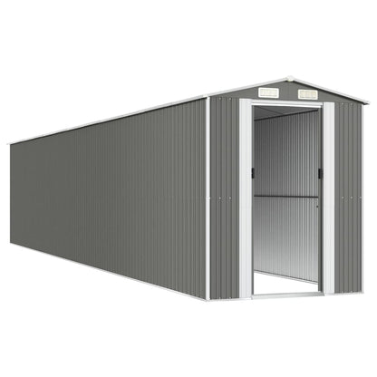 vidaXL Garden Shed Light Grey 192x1021x223 cm Galvanised Steel 4