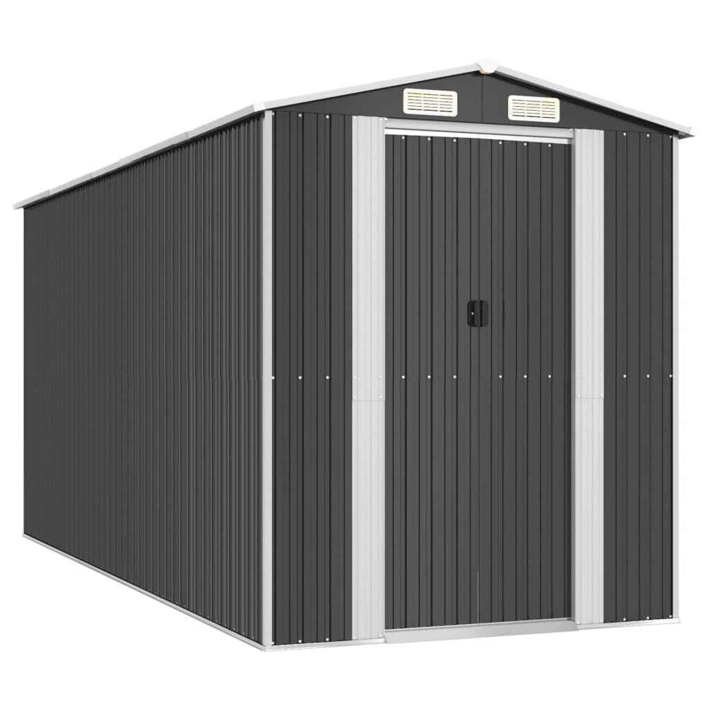 vidaXL Garden Shed Anthracite 192x440x223 cm Galvanised Steel 2