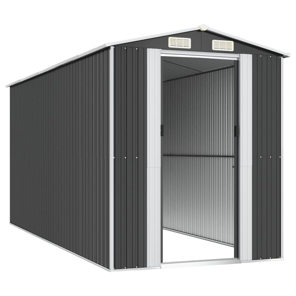 vidaXL Garden Shed Anthracite 192x440x223 cm Galvanised Steel 4