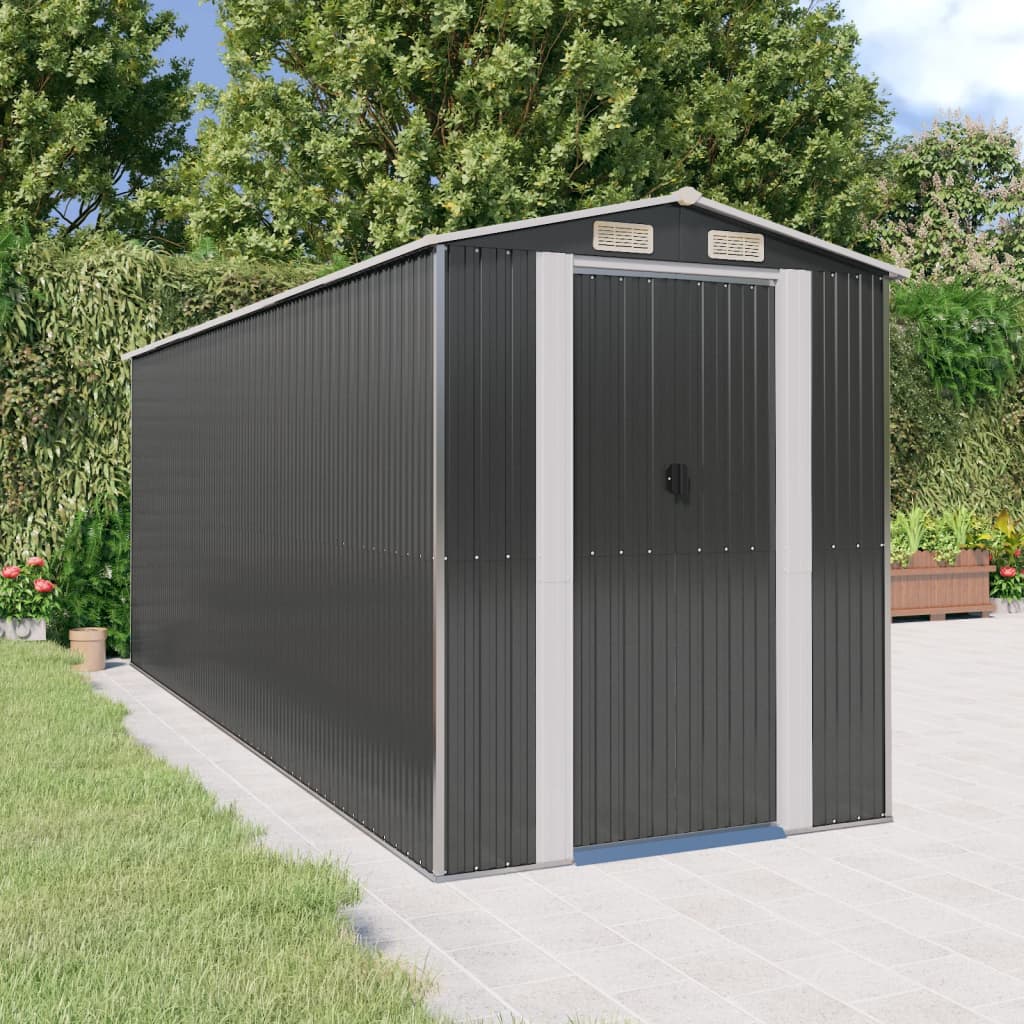 vidaXL Garden Shed Anthracite 192x523x223 cm Galvanised Steel 1