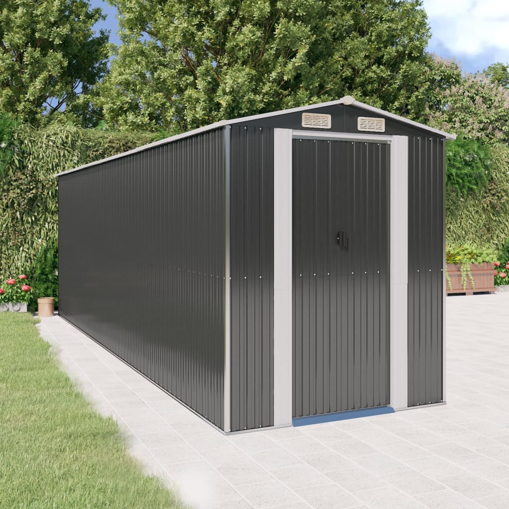 vidaXL Garden Shed Anthracite 192x606x223 cm Galvanised Steel 1
