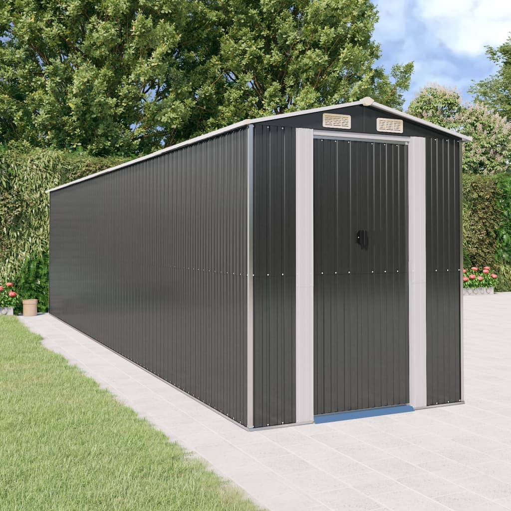 vidaXL Garden Shed Anthracite 192x772x223 cm Galvanised Steel 1