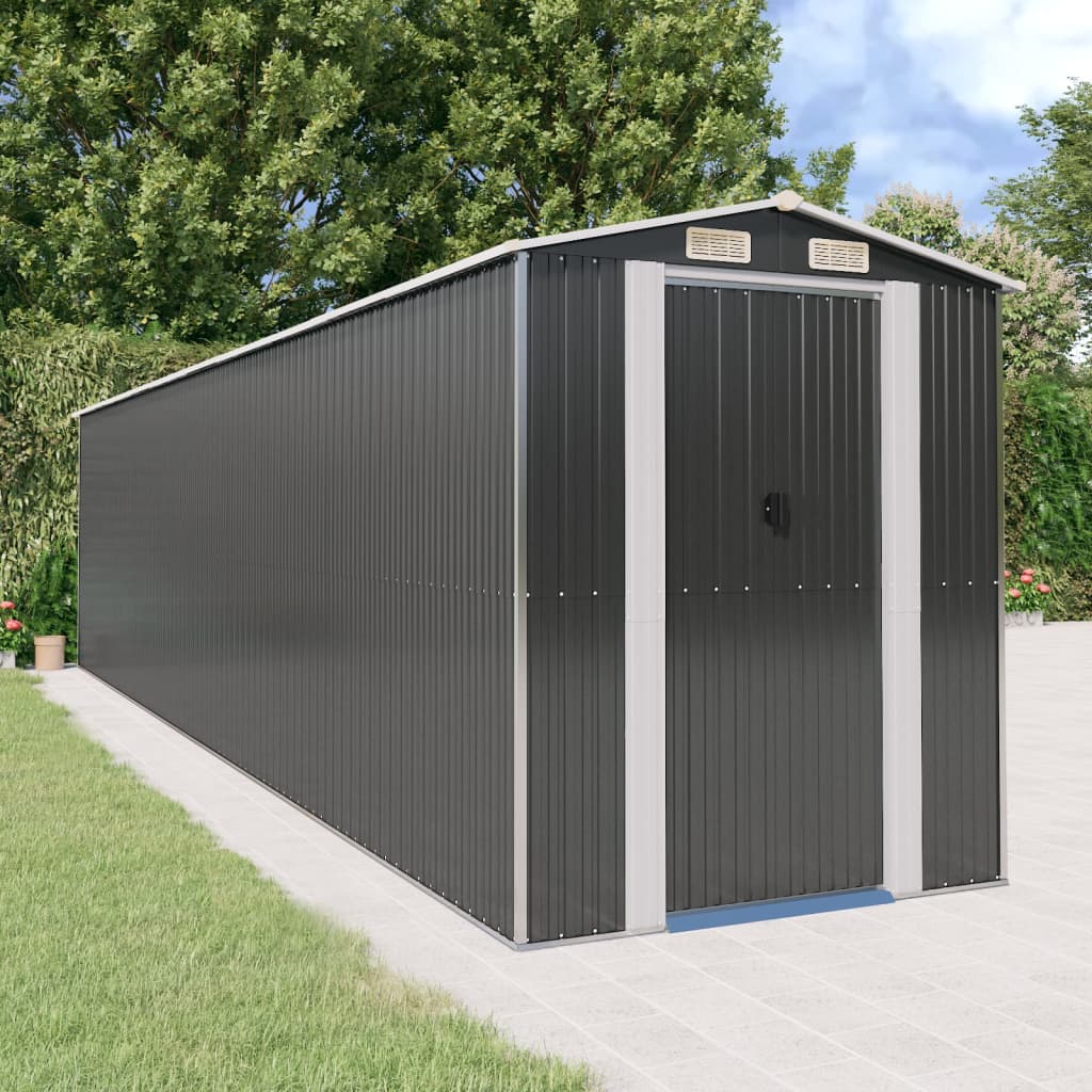 vidaXL Garden Shed Anthracite 192x855x223 cm Galvanised Steel 1
