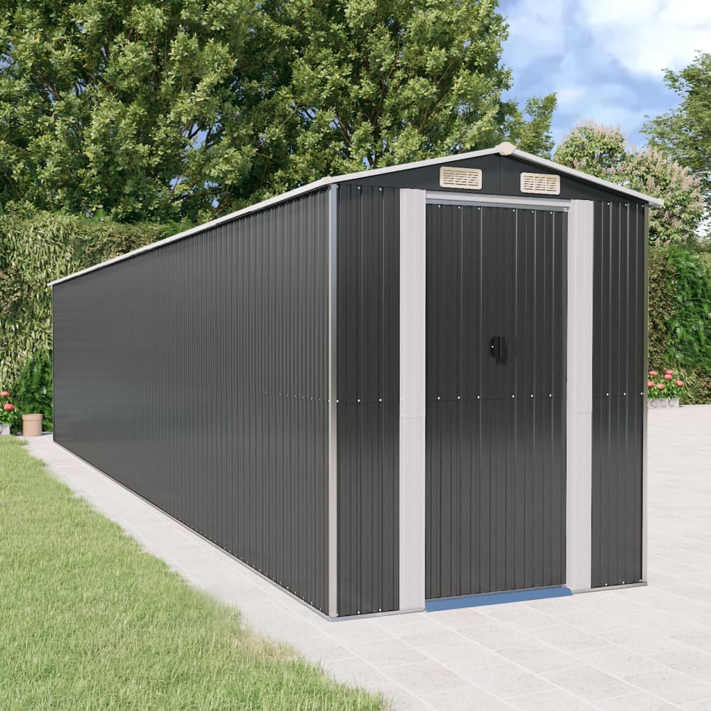 vidaXL Garden Shed Anthracite 192x938x223 cm Galvanised Steel 1